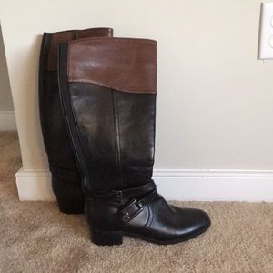 Black and brown boots